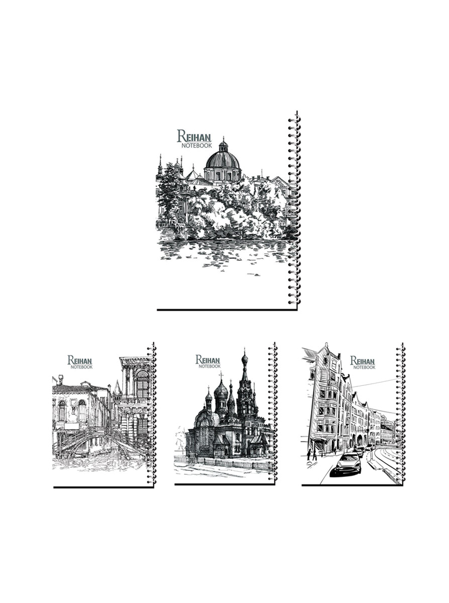 فروش عمده دفتر تحریر کلاسیک زمینه سفید – فنرتک (80 برگ)