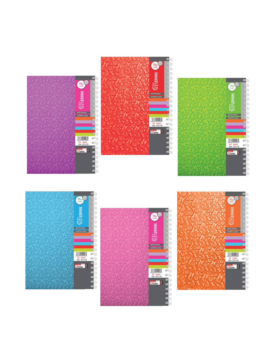 دفتر رحلی خطی جلد طلق رنگی – سیمی (160 برگ)