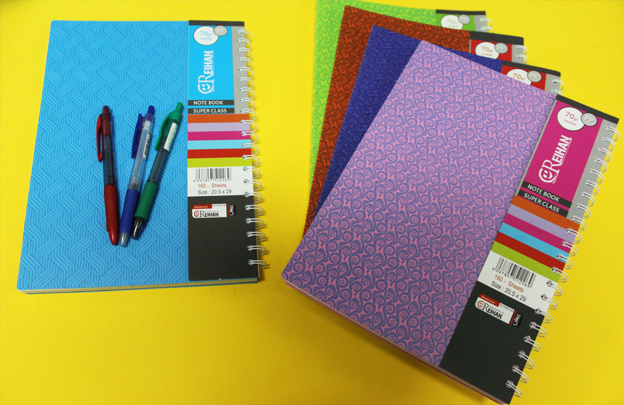 دفتر رحلی خطی جلد طلق رنگی – سیمی (160 برگ)