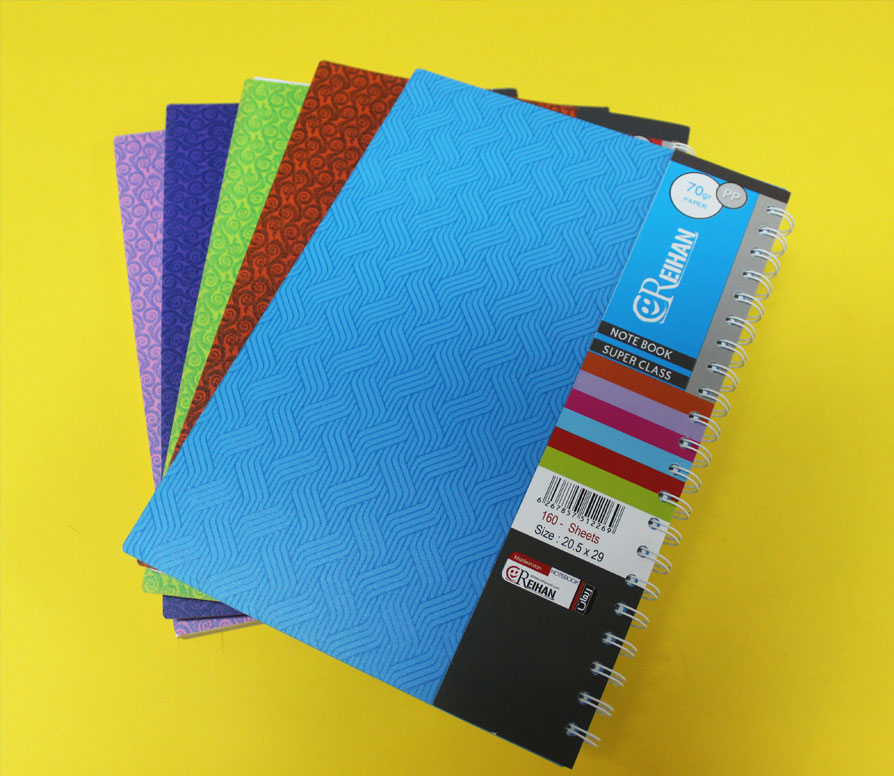 دفتر رحلی خطی جلد طلق رنگی – سیمی (160 برگ)