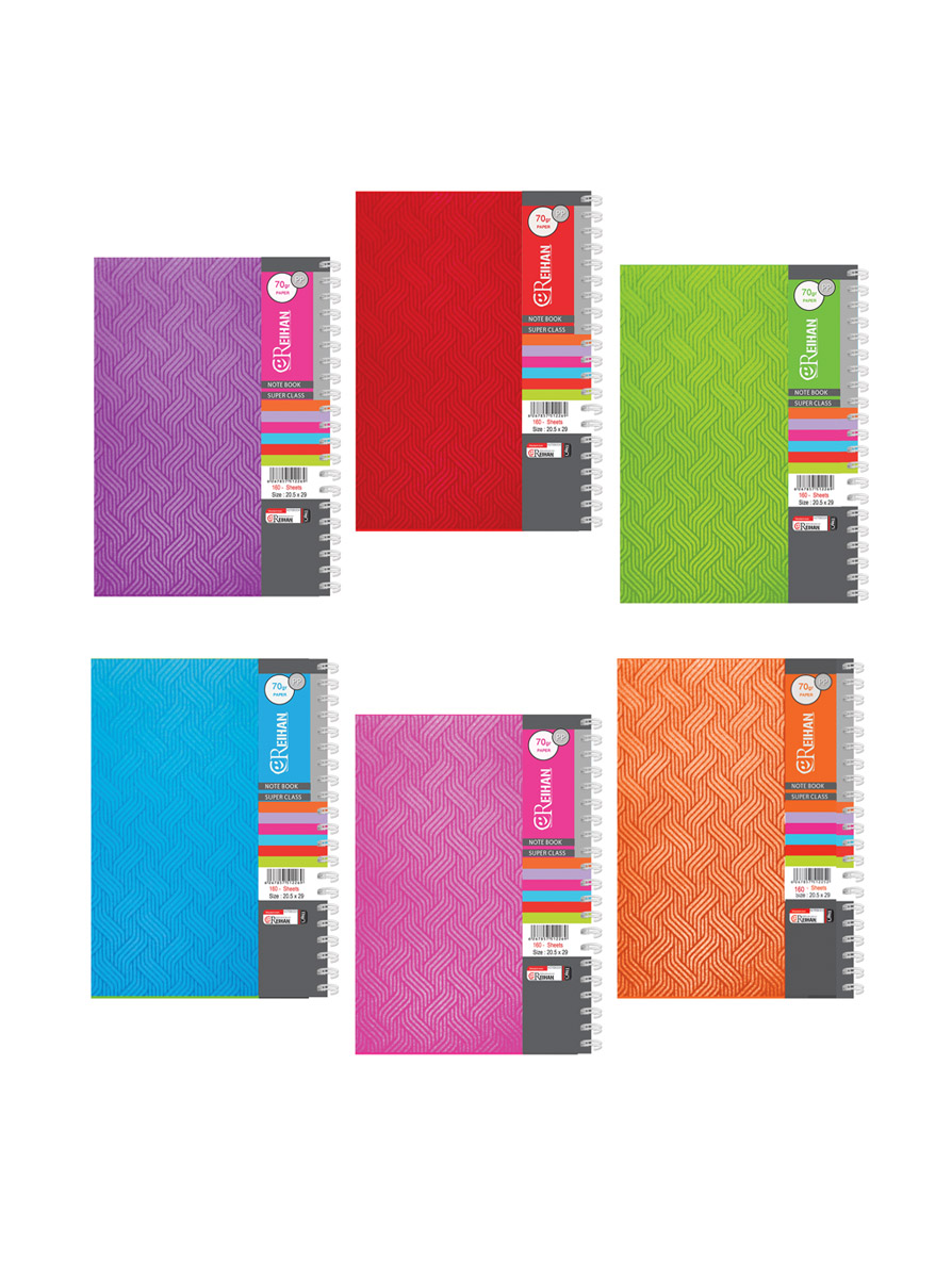 دفتر رحلی خطی جلد طلق رنگی – سیمی (160 برگ)