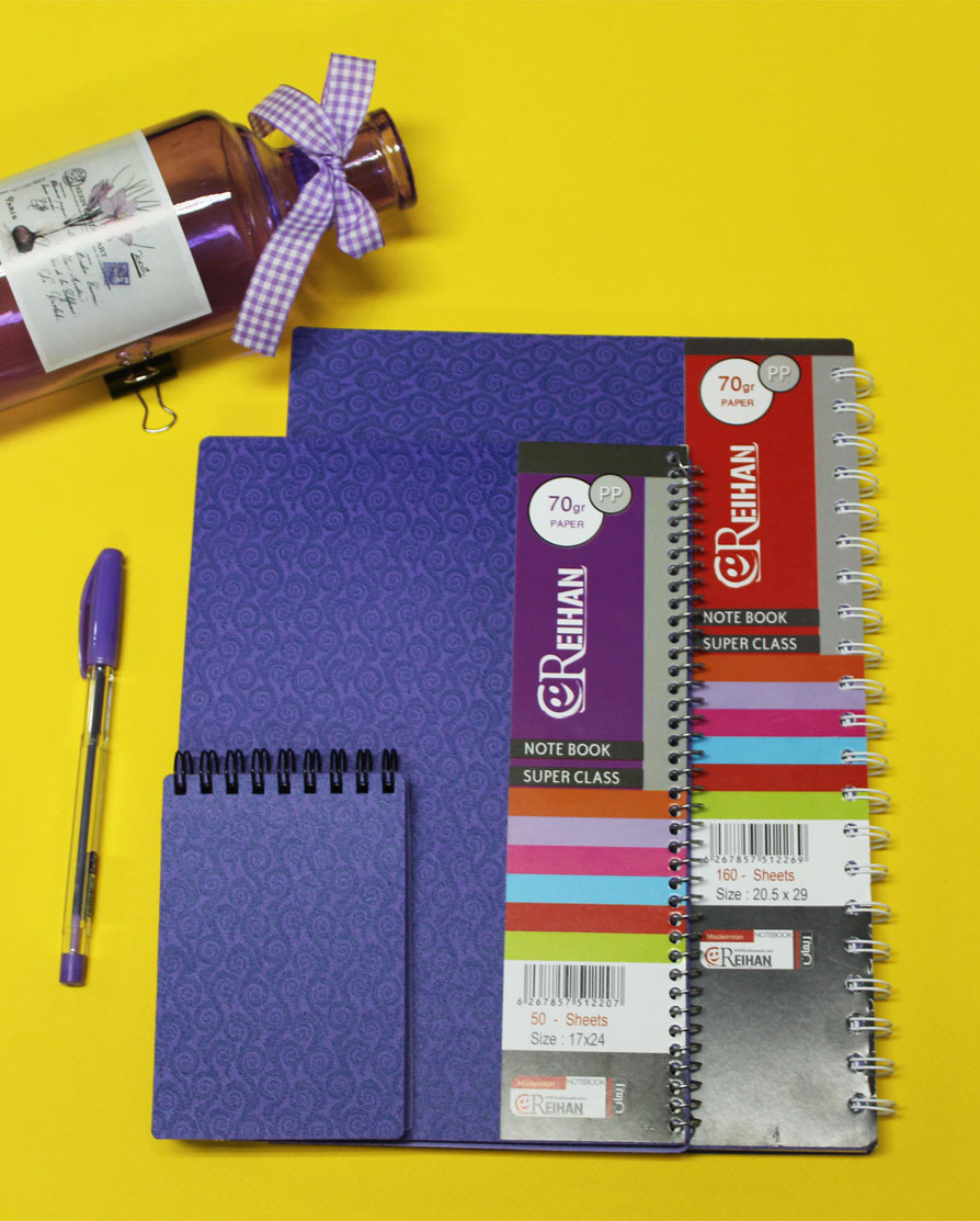 ست دفتر تحریر بنفش