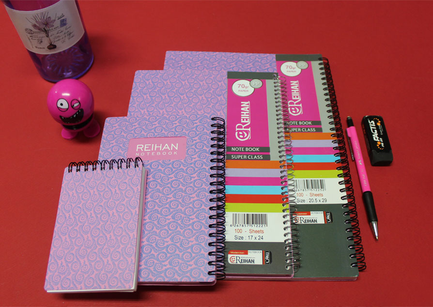 ست دفاتر تحریر صورتی