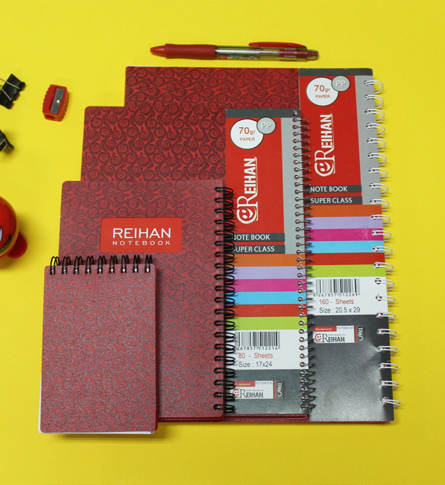 Set2-Red ست دفاتر مدرسه قرمز