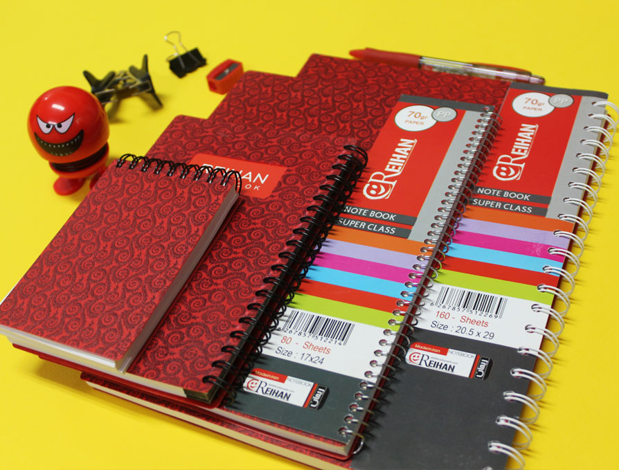 Set2-Red2 ست دفاتر مدرسه قرمز