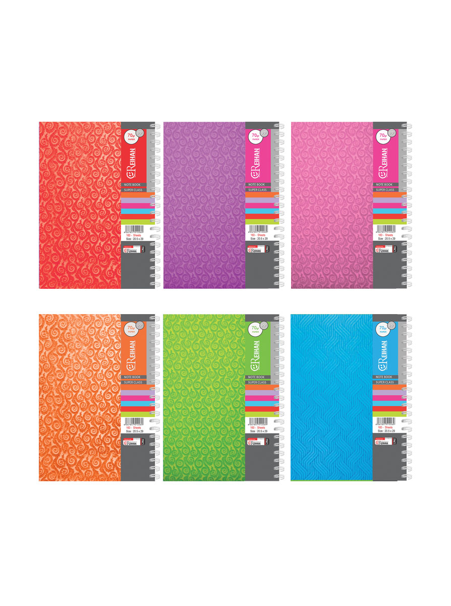 پخش عمده دفتر رحلی جلد طلقی رنگی سیمی (160 برگ)