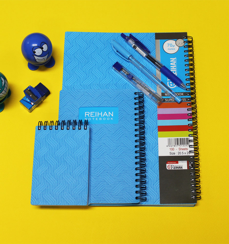 ست دفتر مشق آبی