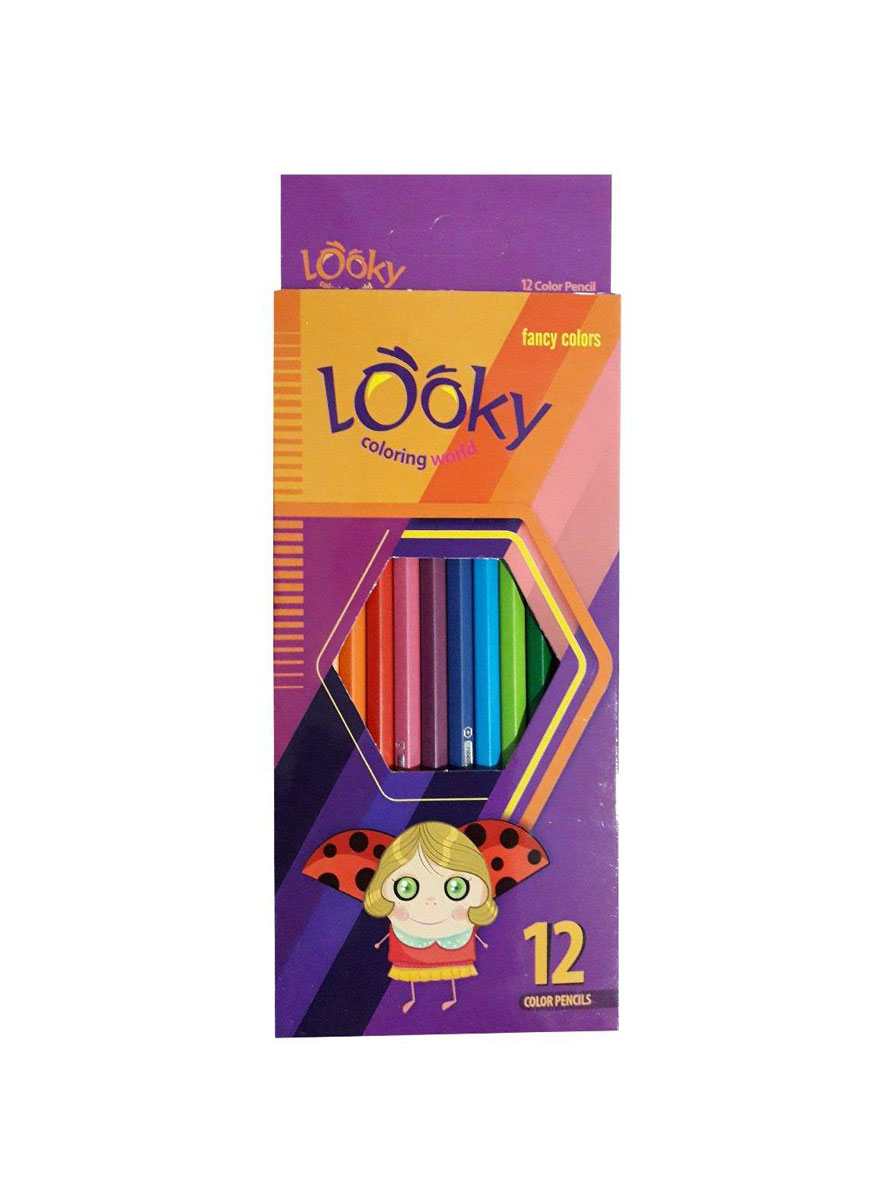 Looky12color فروش عمده مداد رنگی 12 رنگ لوکی (Looky)